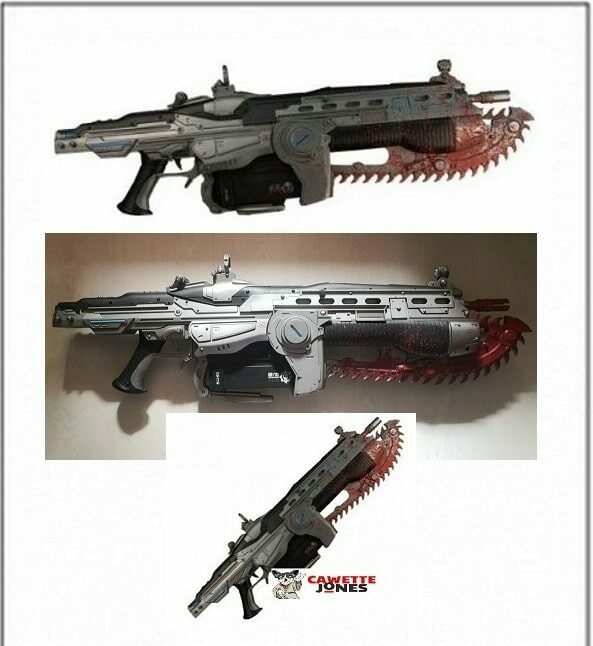 LANZOR / LANCER Life Size Replica Bloody Version Exclusive - Gears of War - NECA