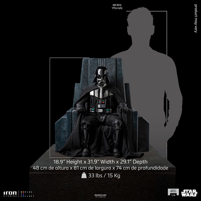 Darth Vader on Throne 1/4 Statue Legacy Replica - STAR WARS - IRON STUDIOS – Image 11